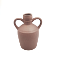 Double handle ceramic vase Sandy finish